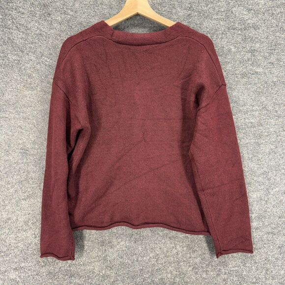 New Member's Mark Cardigan Women M Medium Red Button Up V-Neck Long Sleeve - Picture 2 of 8